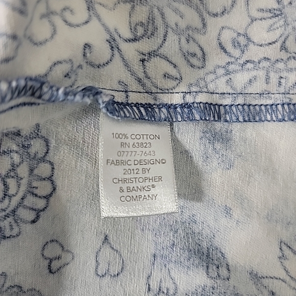 CJ Banks Women's Tan White Blue Balck Button Up Denim Jacket, 1X - Picture 9 of 10